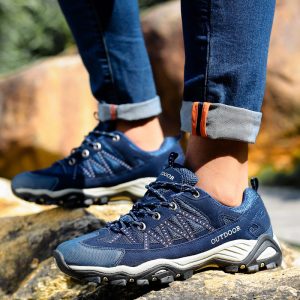Genuine Leather Outdoor Hiking Shoes for Flat Feet